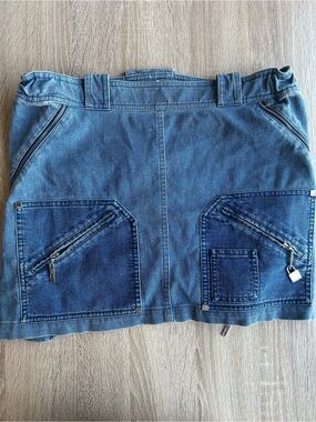 2004 Christian Dior John Galliano Denim Corduroy Mini Skirt Vintage Y2K Runway